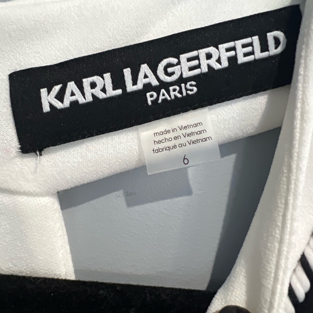 Karl Lagerfeld Black and White Mini Dress - Picture 3 of 4